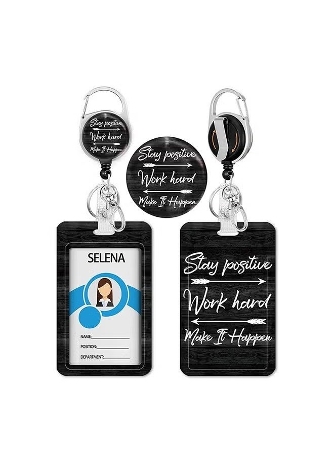Generic - Retractable Badge Holders with Detachable Lanyard, Funny Id Card Holder Keychain Vertical ID Protector Clips, Fashionable Name Tags Clips with Heavy Duty Badge Reel - Image 1