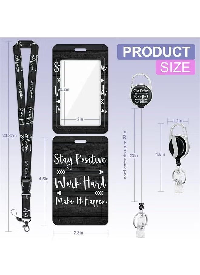 Generic - Retractable Badge Holders with Detachable Lanyard, Funny Id Card Holder Keychain Vertical ID Protector Clips, Fashionable Name Tags Clips with Heavy Duty Badge Reel - Image 1