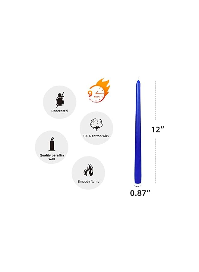 The Bros 12-Piece Taper Candles, 12-Inch, Blue - Image 5