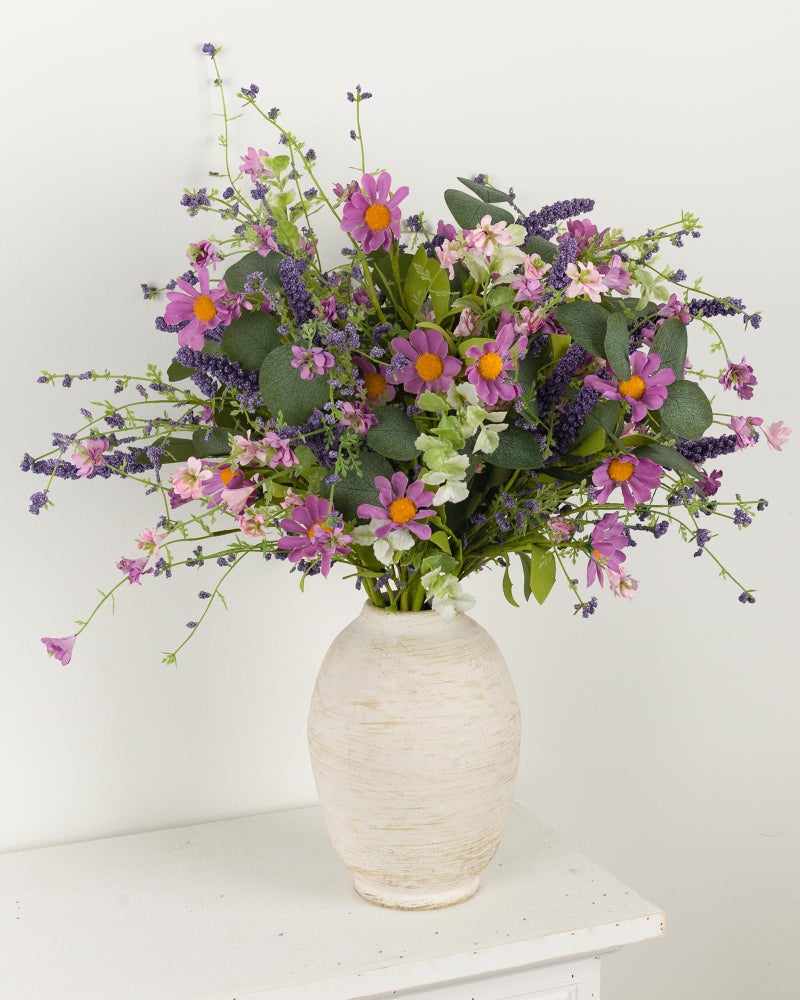 YUGALI 6 Pcs 20" Artificial Plants Daisy Flowers Branches for Vase Faux Silk Spring Greenery Stems with Eucalyptus Berry Wildflower Wedding Centerpiece Home Decor Indoor - Image 4