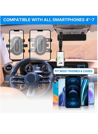 Car Phone Holder,Rotatable and Retractable Car Phone Holders,2024 Multipurpose Used Car Visor 1080 Rotation Phone Clip,Universal Car Phone Holder Mount,Cell Phone Holder Car Compatible with All Phone - view 4