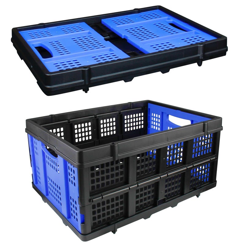 APOXCON Plastic Collapsible Storage Crate Folding Storage Basket for Home Shopping and Office
