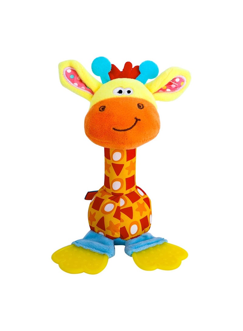 SOLARAE هزازات أطفال ناعمة، ألعاب تطويرية للأطفال الرضع، ألعاب تعليمية حسية للأطفال مع عضاضة، لعبة نشاط وعضاضة للأطفال، أصوات للأطفال من 3-6-9-12 شهرًا - Image 1