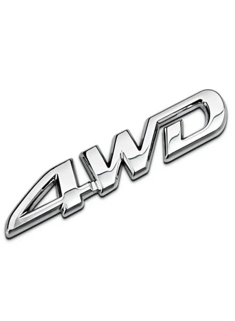 بيعتكلها ملصق شعار ثلاثي الأبعاد معدني ثلاثي الأبعاد مطبوع عليه حروف 4WD لصندوق السيارة الخلفي، ملصق ذاتي اللصق لسيارات الدفع الرباعي، ملحقات تزيين السيارة - Image 1