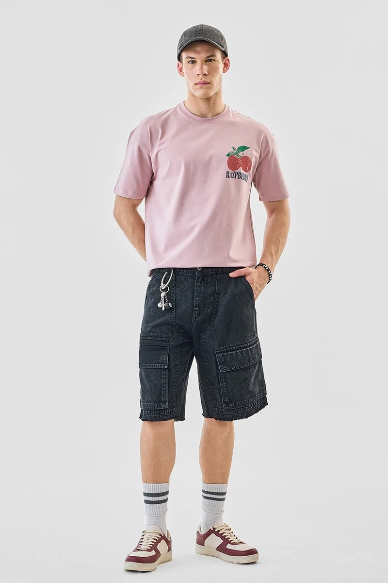 سنيتش تيشيرت قطن % كبير الحجم بلون توتي