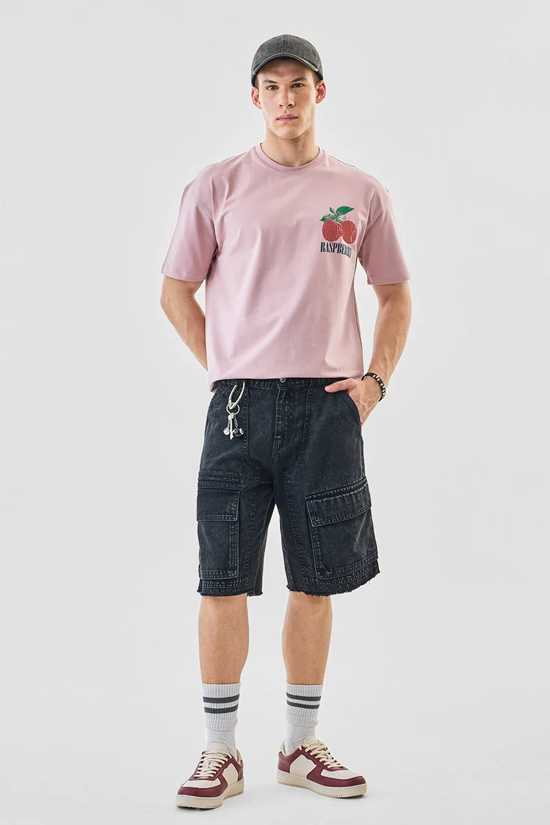 سنيتش تيشيرت قطن % كبير الحجم بلون توتي