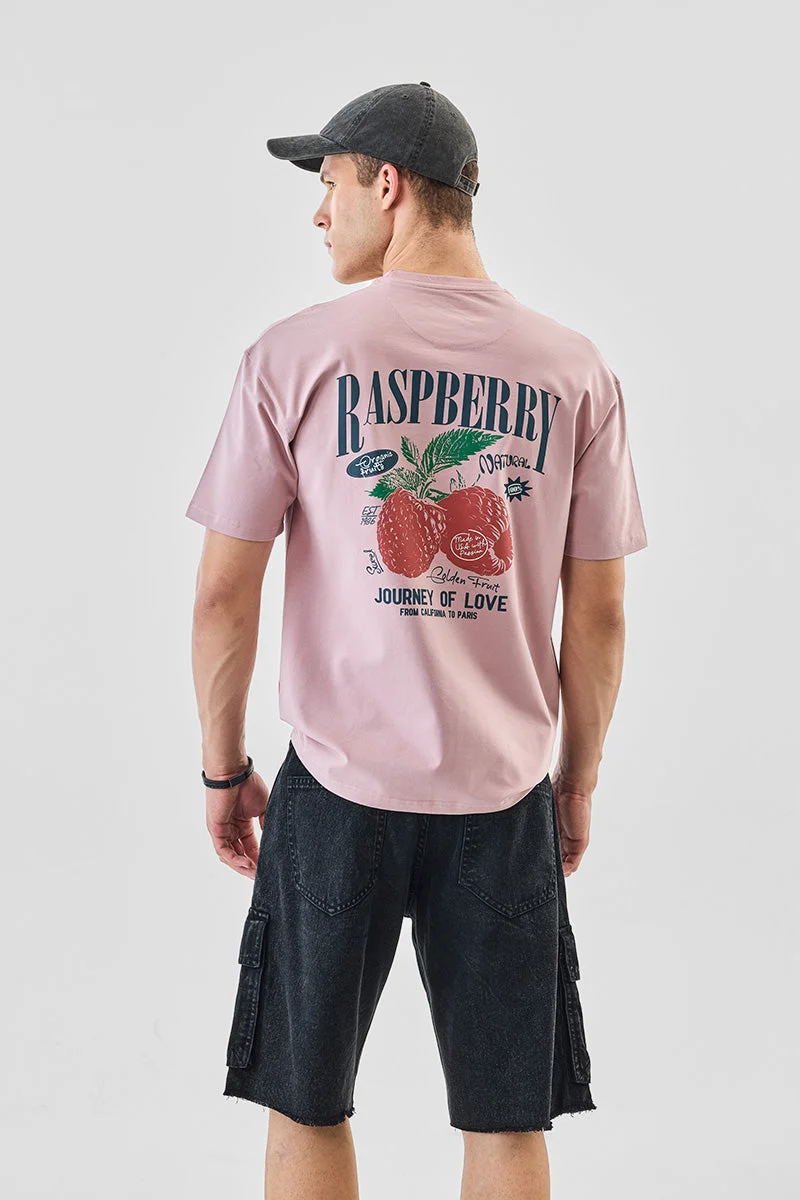 سنيتش تيشيرت قطن % كبير الحجم بلون توتي