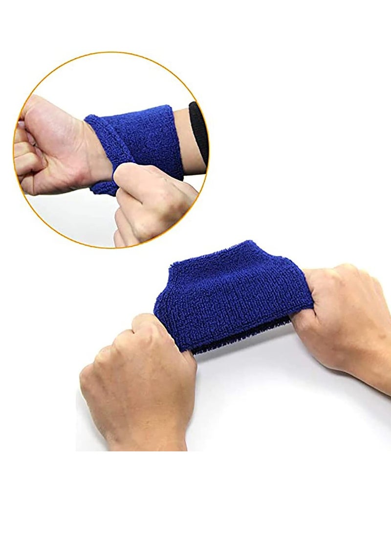 6 Pieces Sports Wristband, Elastic Cotton Sweatband, Absorbent Wristband, Safe and Durable, Soft and Breathable, Machine Washable, Suitable for Football, Basketball, Running, Fitness, Etc, 3 Colors - Image 4