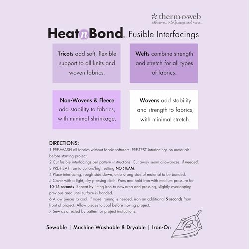 HeatnBond Fusible Fleece Iron-On Interfacing, 20 Inches x 1 Yard, White - Image 2