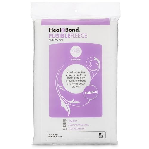 HeatnBond Fusible Fleece Iron-On Interfacing, 20 Inches x 1 Yard, White - Image 1