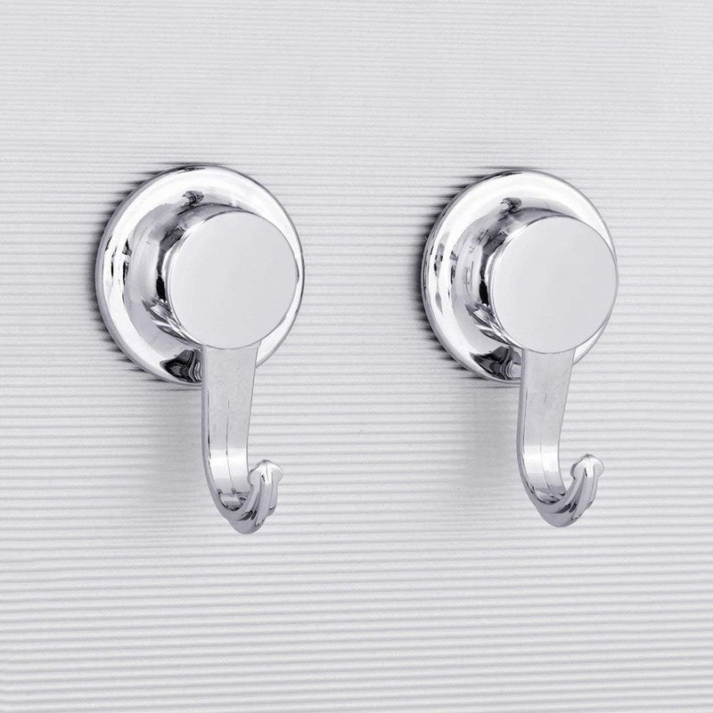 Everloc Heavy Duty Hooks 2 Pack, No Drilling, No Screws, No Glue, No Adhesive Vacuum Suction Wall Mounted Chrome Hooks for hanging in Kitchen and Bathroom, Easy Install, No Drilling, EVL-10504 - Image 2
