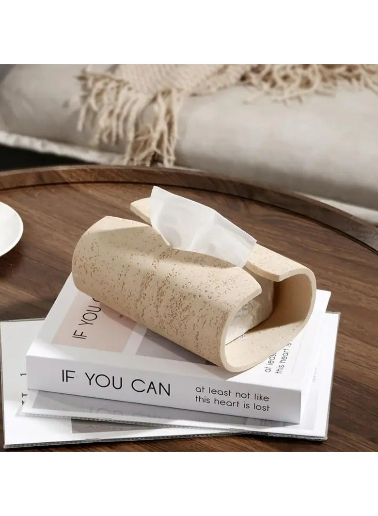 FUKE Tissue Box Resin Dust Protection Decorative Bathroom and Living Room with Waterproof Durable Tissue Box - Image 1