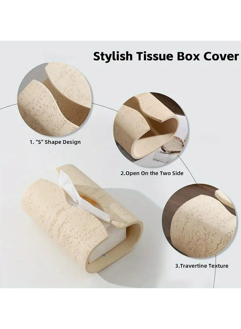 FUKE Tissue Box Resin Dust Protection Decorative Bathroom and Living Room with Waterproof Durable Tissue Box - Image 3