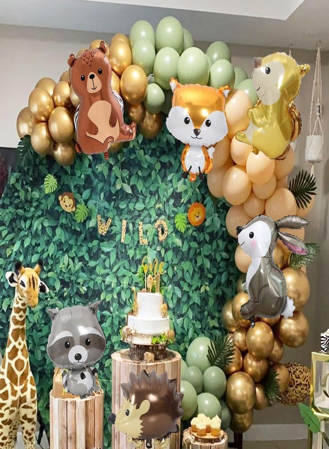 Ysqool 6 Pcs Woodland Animal Balloons, Jumbo Forest Animal Balloons, Cute Deer Fox Squirrel Rabbit Foil Balloon for Woodland Themed Baby Shower Birthday Party Decorations - Image 5