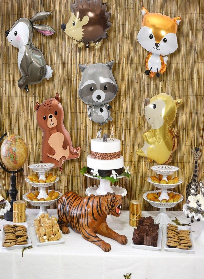 Ysqool 6 Pcs Woodland Animal Balloons, Jumbo Forest Animal Balloons, Cute Deer Fox Squirrel Rabbit Foil Balloon for Woodland Themed Baby Shower Birthday Party Decorations - Image 4