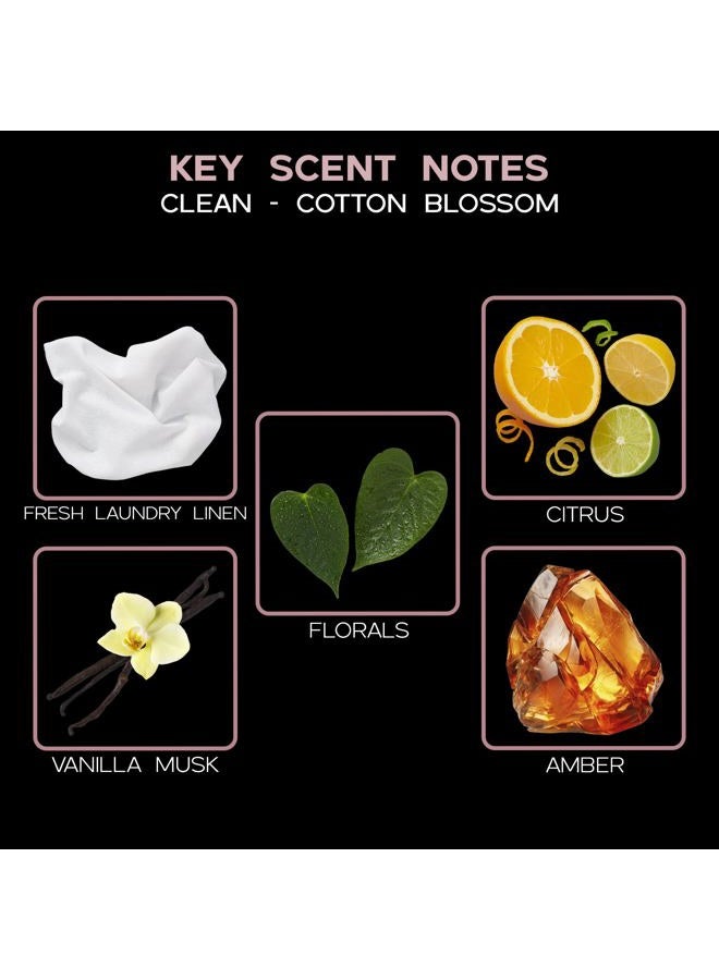 LOVSPA Clean Cotton Blossom Reed Diffuser Oil Refill with Reed Sticks | Fresh & Clean Laundry Linen Notes of Citrus, Florals, Vanilla Musk & Amber | Room Diffuser Sticks Refill - Image 4