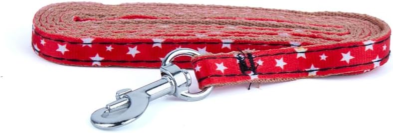 Daiso Star Pattern Dog Lead for Small Dogs – Red Stylish Star Print Dog Leash - Image 1