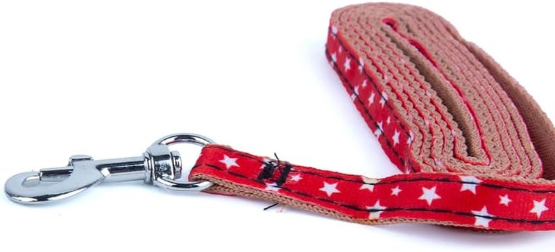 Daiso Star Pattern Dog Lead for Small Dogs – Red Stylish Star Print Dog Leash - Image 2