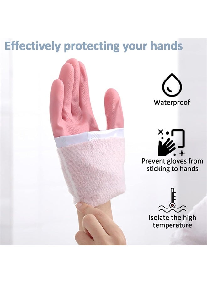 3 Pcs Rubber Dishwashing Cleaning Gloves - Waterproof, Reusable Long Kitchen Gloves, Latex-Free Household Gloves for Laundry, Cleaning, Working, Gardening - Image 3