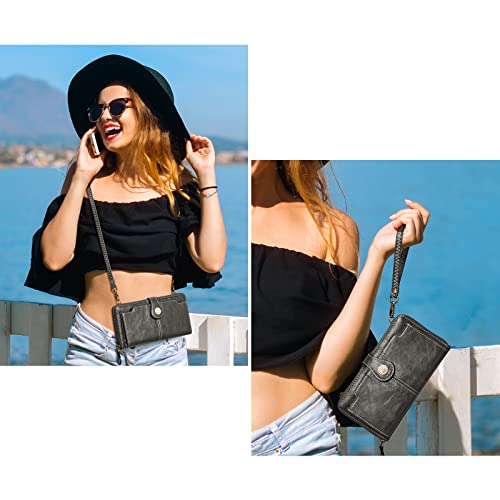 S-ZONE Vegan Leather Crossbody Bags for Women Small Cell Phone Purse RFID Blocking Clutch Purses with 2 Straps - Image 2
