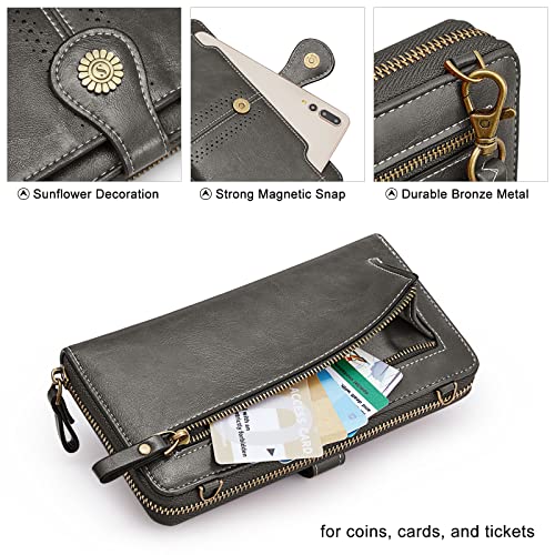 S-ZONE Vegan Leather Crossbody Bags for Women Small Cell Phone Purse RFID Blocking Clutch Purses with 2 Straps - Image 5