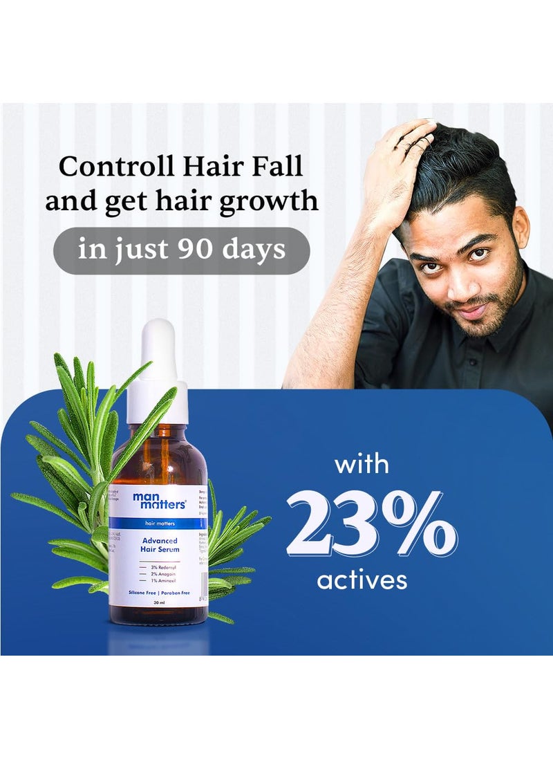 Man Matters Man Matters Advanced Hair Growth Serum 30ml With 23 actives 3 Redensyl 2 Anagain 1 Aminexil Rosemary Leaf Extract Reactivates Hair Cells Improves Hair Density Promotes Hair Growth  - Image 5