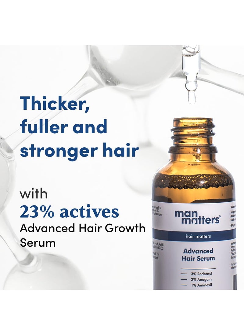Man Matters Man Matters Advanced Hair Growth Serum 30ml With 23 actives 3 Redensyl 2 Anagain 1 Aminexil Rosemary Leaf Extract Reactivates Hair Cells Improves Hair Density Promotes Hair Growth  - Image 2