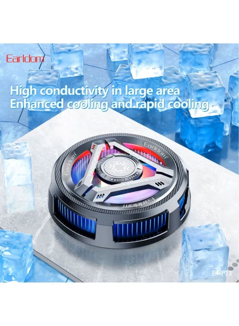 Earldom ET-F13 Semiconductor Tablet Cooling Fan | USB-C Gaming Cooler with RGB Light & Rapid Cooling - Image 1