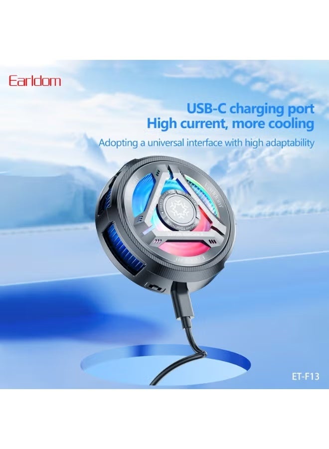 Earldom ET-F13 Semiconductor Tablet Cooling Fan | USB-C Gaming Cooler with RGB Light & Rapid Cooling - Image 4