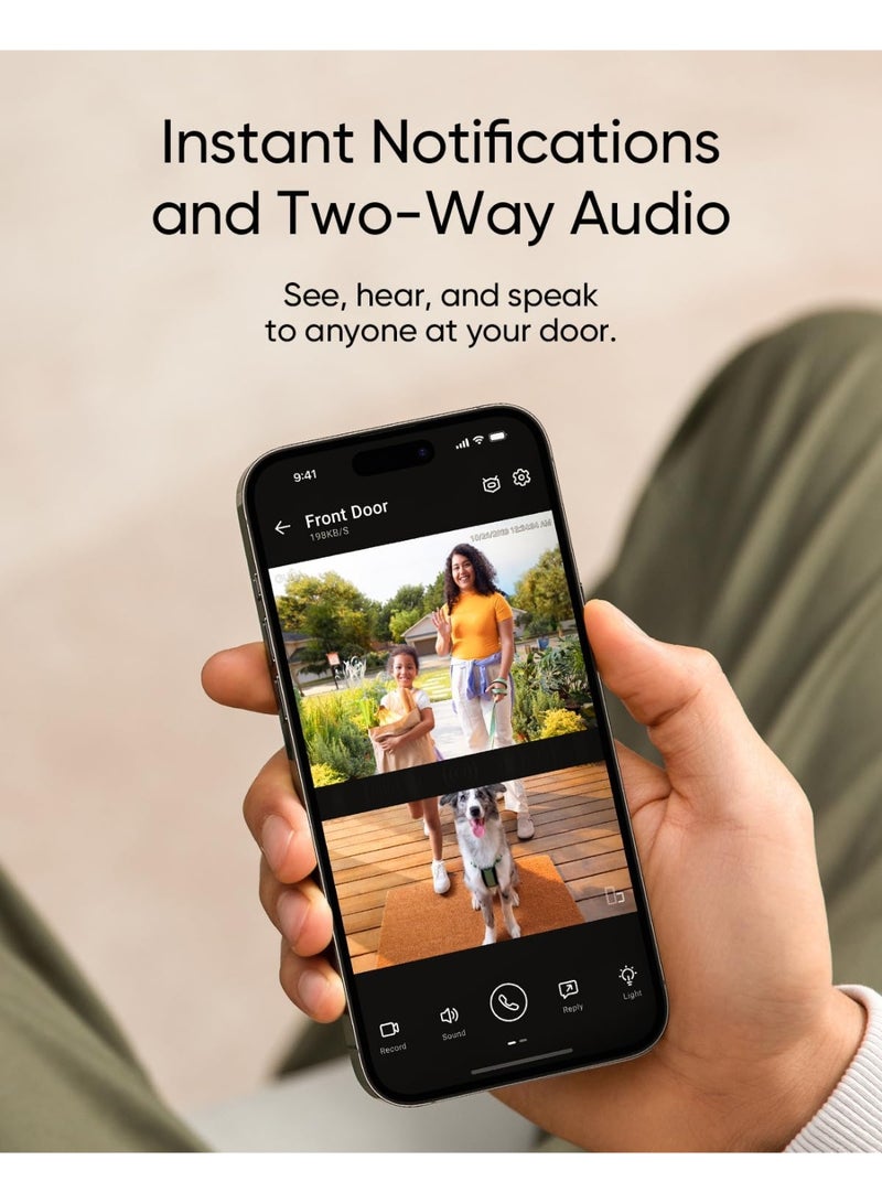 eufy Security Video Doorbell E340 (Battery Powered) with Chime, Dual Cameras with Delivery Guard, 2K Full HD and Color Night Vision, HomeBase S380 Compatible, No Monthly Fee - Image 2