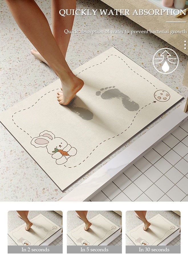 DUNISO Diatom Mud Bath Mat, Absorbent Bath Mat, Non Skid and Quick Dry Comfort Bath Mat, Rubber Backed for Bathroom Kitchen Shower, Easier Clean Carpet - Image 4