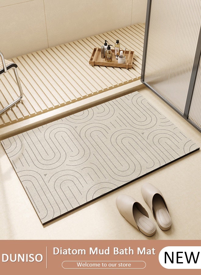 DUNISO Diatom Mud Bath Mat, Absorbent Bath Mat, Non Skid and Quick Dry Comfort Bath Mat, Rubber Backed for Bathroom Kitchen Shower, Easier Clean Carpet - Image 1