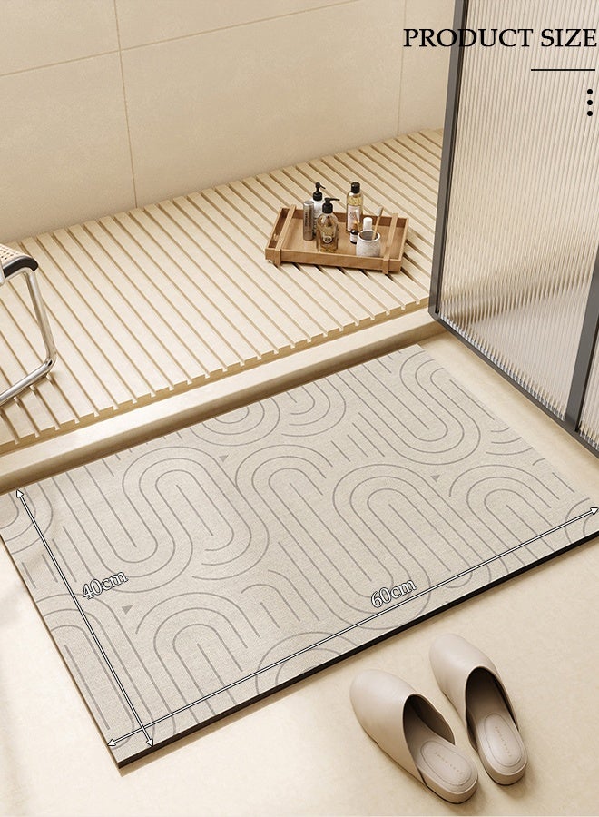 DUNISO Diatom Mud Bath Mat, Absorbent Bath Mat, Non Skid and Quick Dry Comfort Bath Mat, Rubber Backed for Bathroom Kitchen Shower, Easier Clean Carpet - Image 2