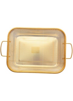 Generic Stainless Steel Rectangular Pasta Strainer 27x35cm Gold  - Image 3