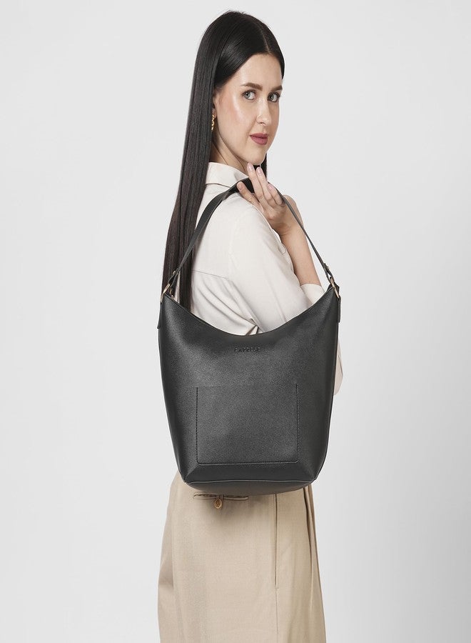 Caprese Ray Medium Hobo Bag for Women with Shoulder Strap & Zipper Closure | Stylish, Versatile Handbag for Everyday Use | Perfect for Casual Outings, Work, Travel, and Special Events (Black) - Image 2