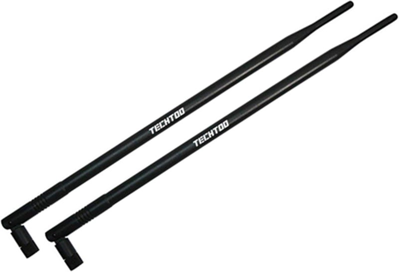 TECHTOO 9dBi Omni WiFi Antenna with RP-SMA Connector for Wireless Network Router/USB Adapter/PCI PCIe Cards/IP Camera/Wireless Range Extender(2-Pack) - Image 1