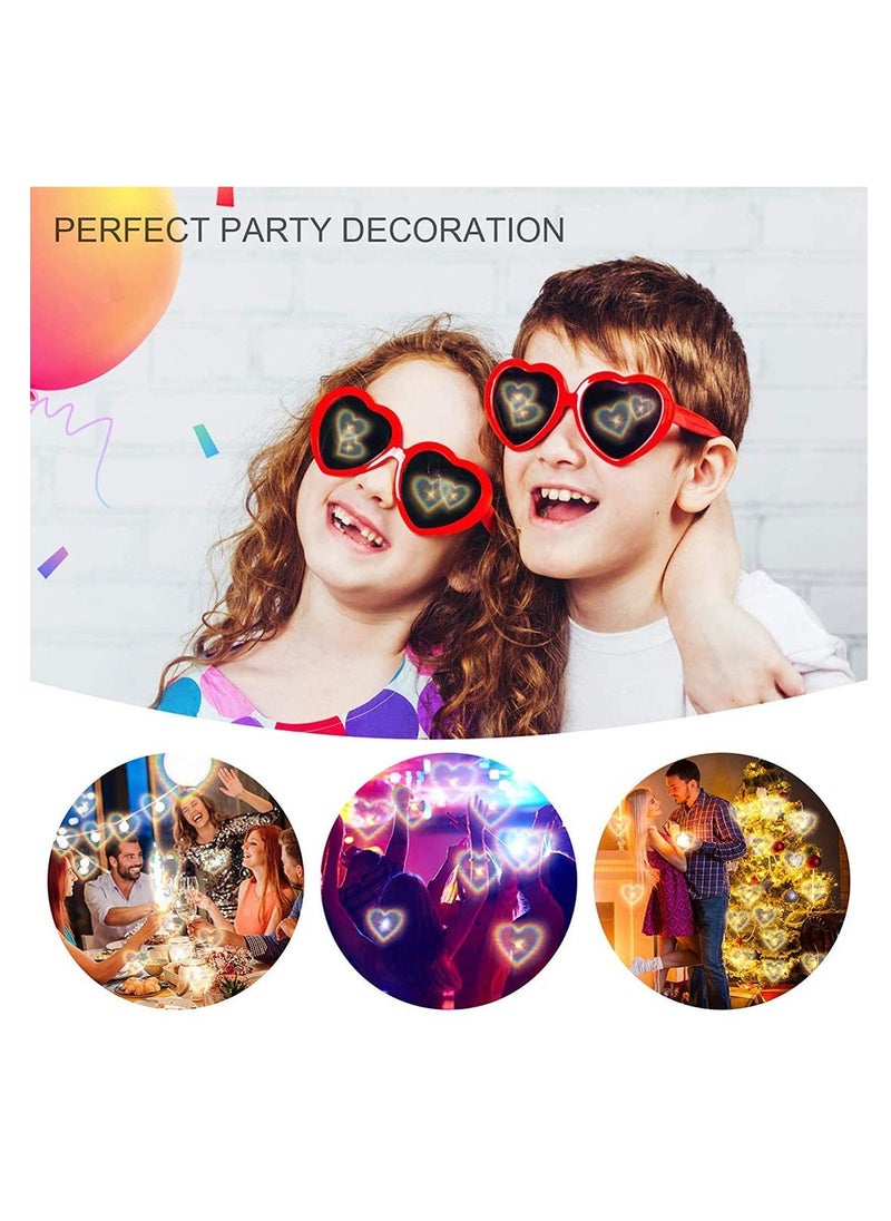 SYOSI - Glases Sun Peach Heart Special Effects Sunglasses Funny Light Diffraction Eyeglasses Heart Light Glasses Magnetic Glasses Clip on Sunglasses Plastic Frame for Night Driving - Image 1
