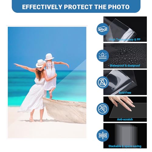 Zofly 100 Pcs Clear Photo Sleeves, Top Loading Acid-Free Plastic Sheet Protectors for Photos, Index Cards, Archival Safe, Water/dust Proof Storage, 3.5x5 - Image 5