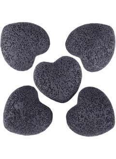 rockcloud rockcloud Black Lava Rock Stone Heart Shape Pocket Stones Dyed Lava Rocks Aromatherapy Essential Oil Diffuser Set, 1.7 Inches, 5 Pcs 