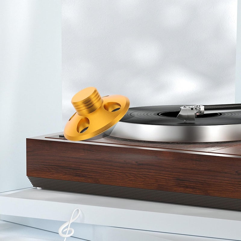 Vinyl Record Weight Stabilizer Disc Turntable Record Player Accessory Gold Low Profile for Vibration Reduction and HiFi Playback - Image 5