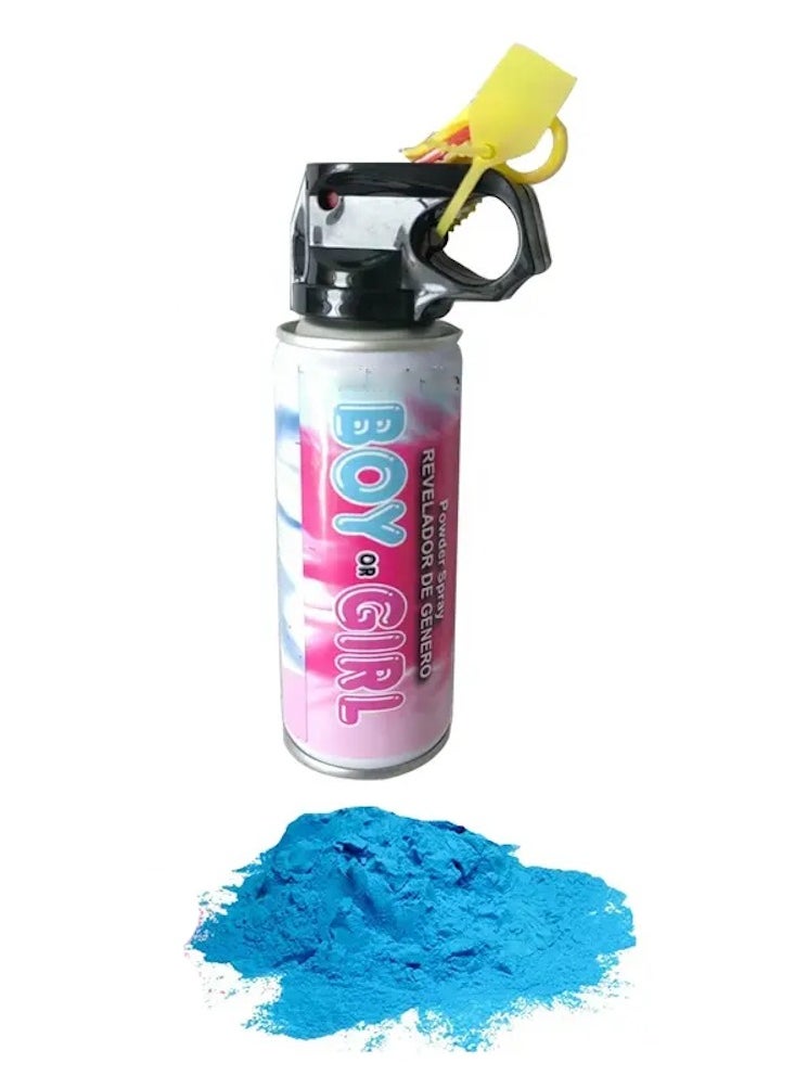 Rally - Gender reveal powder spray for baby shower in boy blue - Image 1