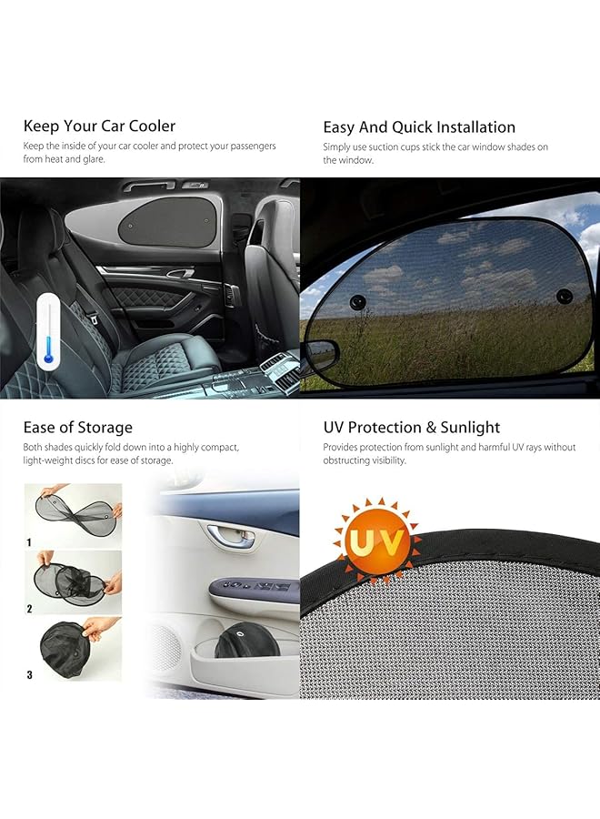 SYOSI Car Window Sunshades Side Window Sunshades Cling Sunshade For Car Windows Sun Glare And Uv Rays Protection For Your Child Baby Side Window Car Sun Shades 2 Pack (Universal) - Image 5