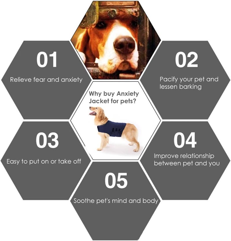 Pet anxiety relief soothing clothing, dog stress soothing clothing, small and medium-sized large dog general anti-scare jacket size M - Image 4