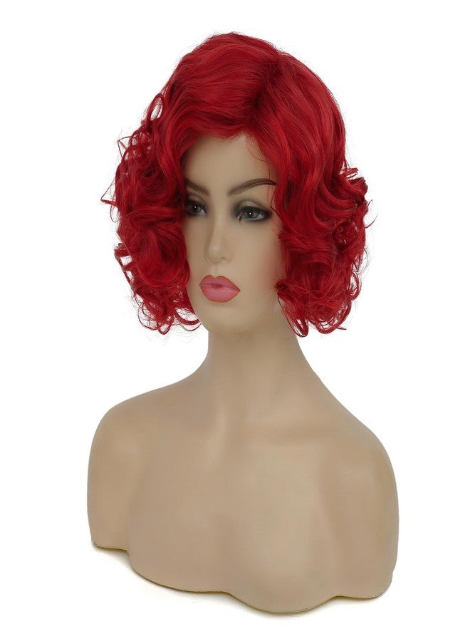 Dsimeig Short Curly Wavy Red Wigs for Women Synthetic Natural Hair Wig Halloween Costume Cosplay - Image 3