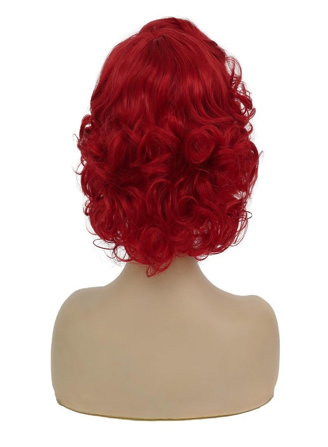 Dsimeig Short Curly Wavy Red Wigs for Women Synthetic Natural Hair Wig Halloween Costume Cosplay - Image 5