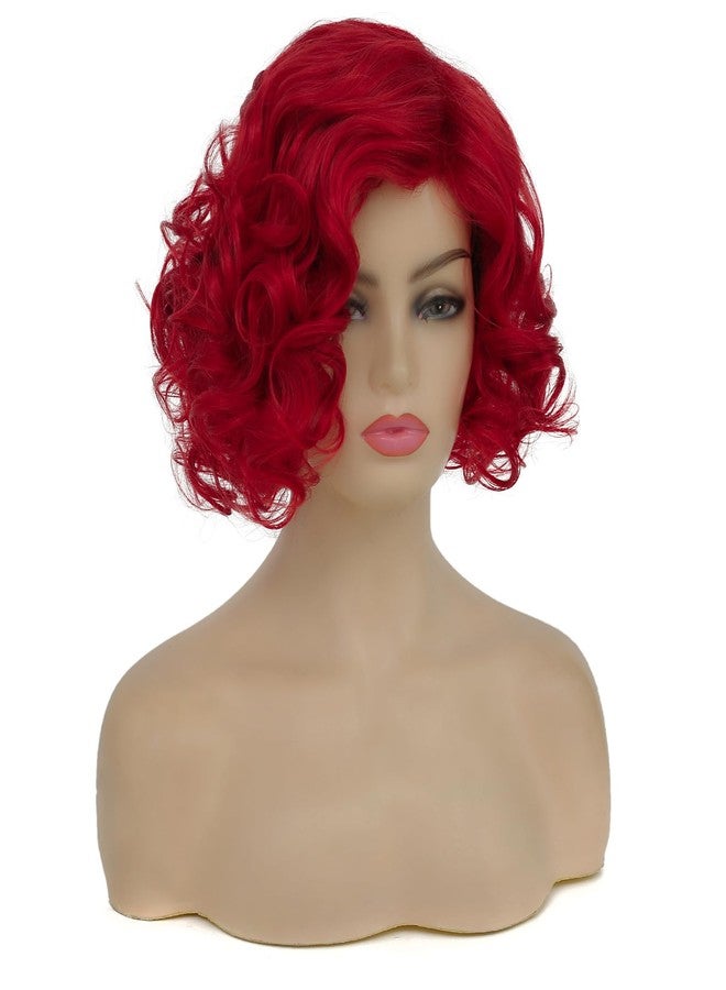 Dsimeig Short Curly Wavy Red Wigs for Women Synthetic Natural Hair Wig Halloween Costume Cosplay - Image 4