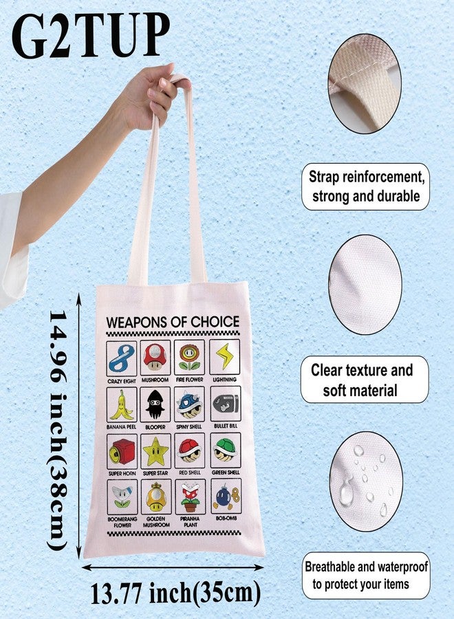 G2TUP Adventure Video Game Canvas Tote Bag 80s Nostalgia Gaming Fans Gift Weapons Of Choice Gamer Shoulder Bag (Weapons Of Choice TG) - Image 2