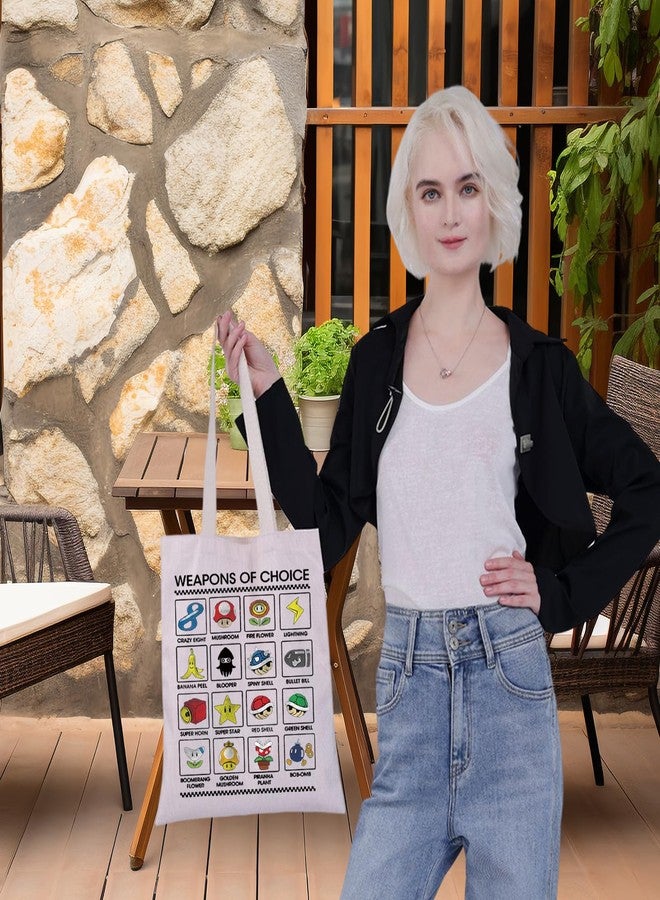 G2TUP Adventure Video Game Canvas Tote Bag 80s Nostalgia Gaming Fans Gift Weapons Of Choice Gamer Shoulder Bag (Weapons Of Choice TG) - Image 5