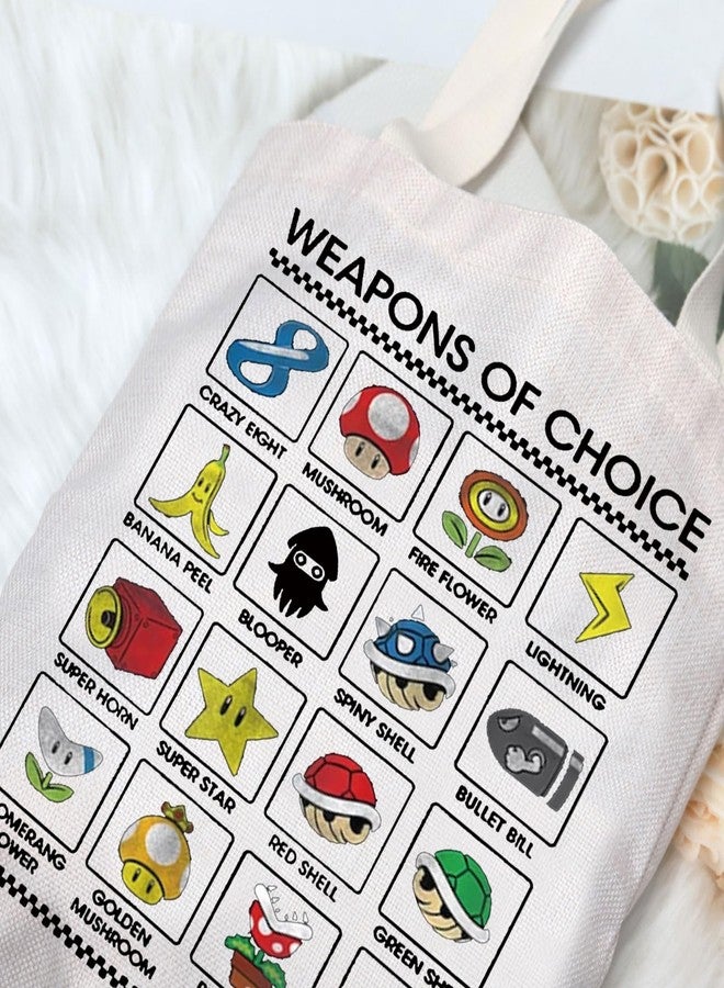 G2TUP Adventure Video Game Canvas Tote Bag 80s Nostalgia Gaming Fans Gift Weapons Of Choice Gamer Shoulder Bag (Weapons Of Choice TG) - Image 4