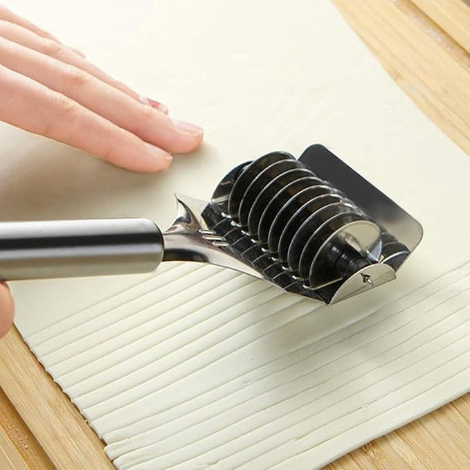 DOZERA Stainless Steel Noodle Lattice Roller Docker Dough Cutter Kitchen Gadgets Noodle Cutter Garlic Ginger Herb Mincer Kitchen Cooking Tools - Image 3